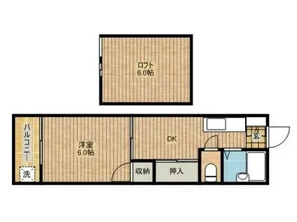 第5コーポかまた(1DK/1階)の間取り写真