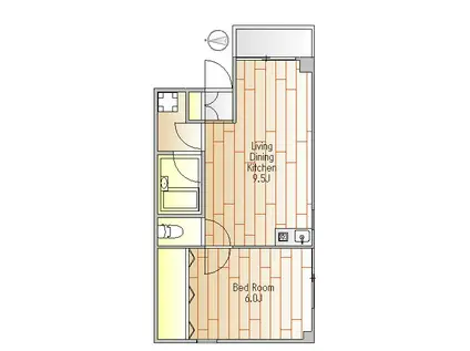 都営浅草線 中延駅 徒歩5分 3階建 築23年(1LDK/3階)の間取り写真