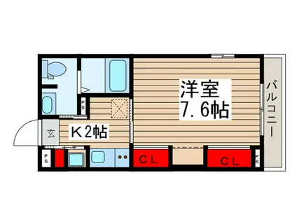 リブリ・滝台(1K/1階)の間取り写真