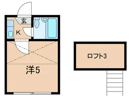 ロータスコーポ三軒茶屋(1K/1階)の間取り写真