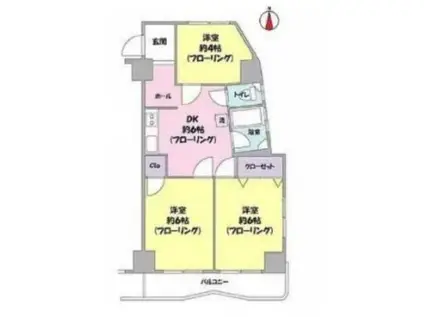 東陽町ダイヤモンドマンション(3DK/4階)の間取り写真