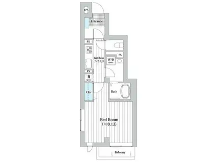 CLARICE都立大学(1K/3階)の間取り写真