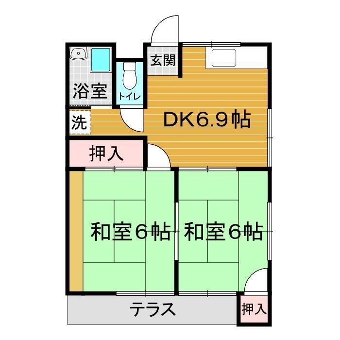 中村アパート(2DK/1階)の間取り写真