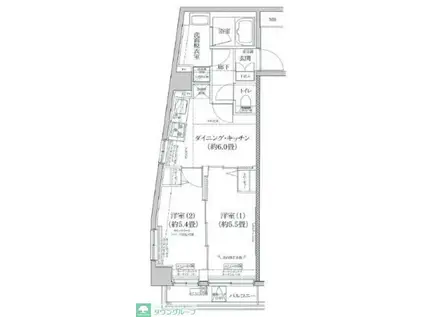 アイル押上ノース(2DK/4階)の間取り写真