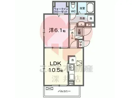 ＪＲ阪和線 津久野駅 徒歩25分 3階建 新築(1LDK/2階)の間取り写真