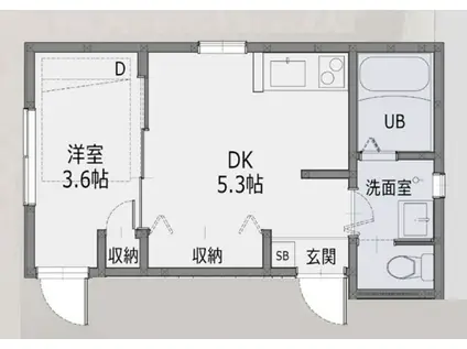 ECLAT登戸(1DK/3階)の間取り写真