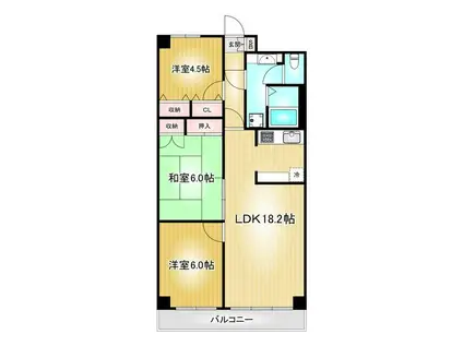 ライオンズマンション久屋公園(3LDK/7階)の間取り写真