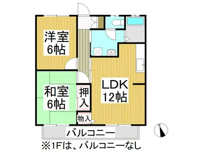 セジュール アソシエ(2LDK/1階)の間取り写真