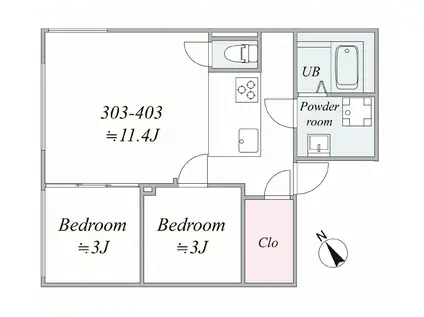 TRIAS547(2LDK/3階)の間取り写真