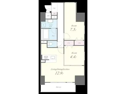 EVERGARDEN(2LDK/4階)の間取り写真