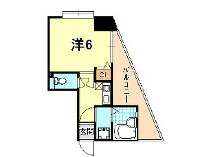 ワコーレハーバーCITY元町(1K/7階)の間取り写真