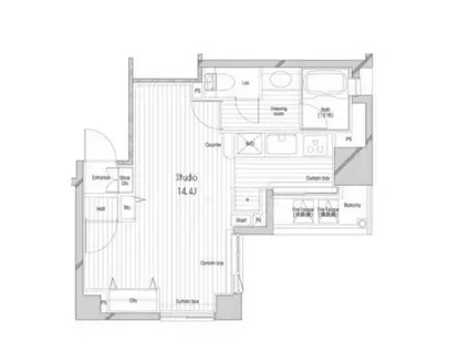 コンフォリア二番町(ワンルーム/6階)の間取り写真