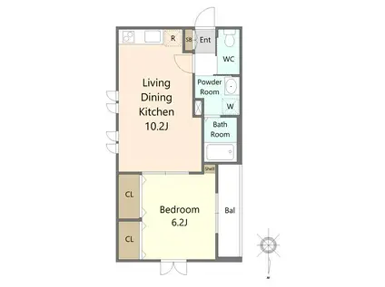 サンクレスト(1LDK/4階)の間取り写真