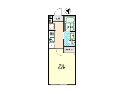 クエスト稲毛(1K/3階)の間取り写真