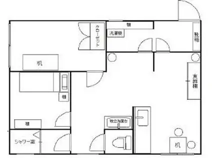 奉仕ストア(2K/1階)の間取り写真