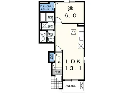 シエルハ・ガーデン(1LDK/1階)の間取り写真