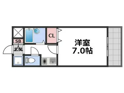 グランデージ今里(1K/4階)の間取り写真