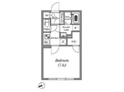 LEGALAND早稲田(1K/1階)の間取り写真