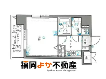 ラフォーレ博多(1K/8階)の間取り写真