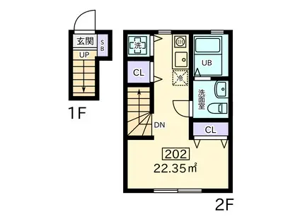 E-HOUSE CLUB 千鳥町 202(ワンルーム/2階)の間取り写真