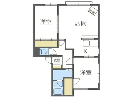 ルミエール20(2LDK/2階)の間取り写真