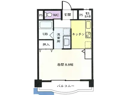 E-環境山形ビル(1K/4階)の間取り写真