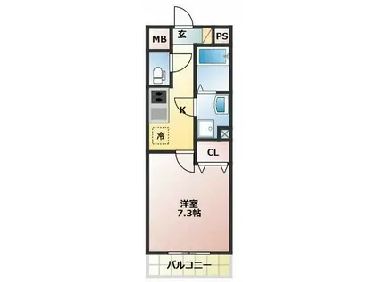 SERENO PALAZZO(1K/3階)の間取り写真