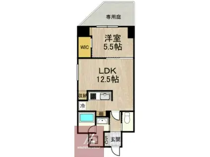 ONE O ONE 内代(1LDK/1階)の間取り写真