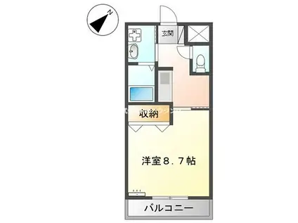 ネストかちどき橋(1K/2階)の間取り写真