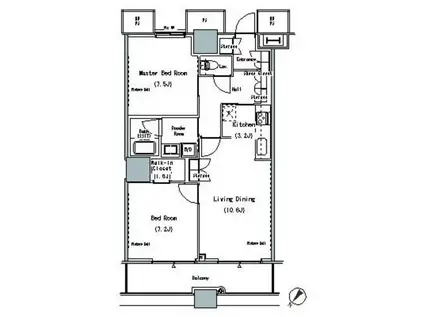 THE TOKYO TOWERS MID TOWER ザ・東京タワーズ(2LDK/4階)の間取り写真