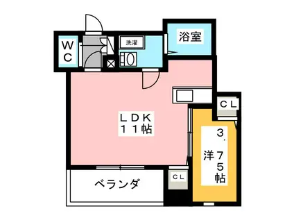リバーサイドテラス青砥(1LDK/1階)の間取り写真