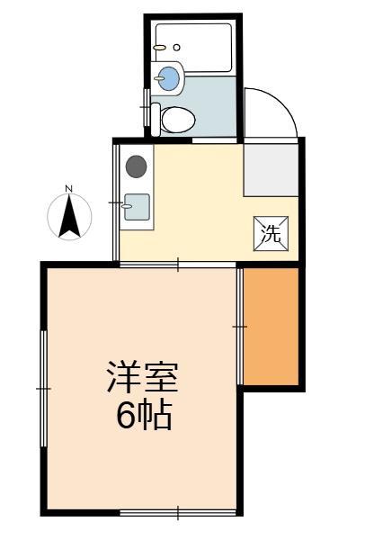 ミヤザキ(1K/2階)の間取り写真