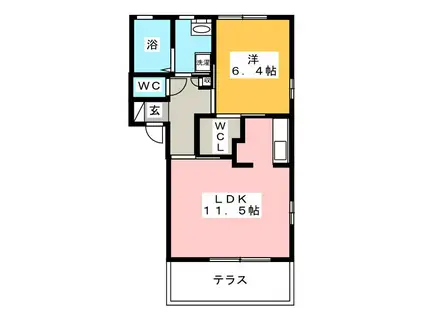 MAST TOWN神戸50 S棟(1LDK/1階)の間取り写真