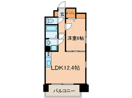 プリマベーラ龍ノ口(1LDK/2階)の間取り写真