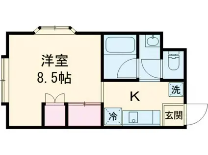 クレディーI(1K/1階)の間取り写真