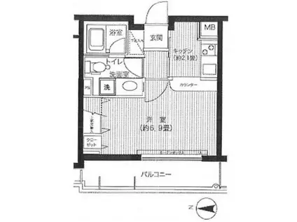 ヴァンテアンライフ高円寺壱番館(1K/3階)の間取り写真