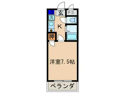 アクティブニシモト(1K/1階)の間取り写真