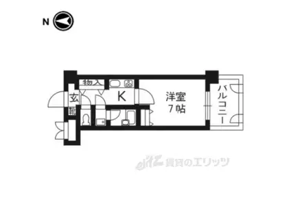 ライオンズマンション四条堀川(1K/2階)の間取り写真
