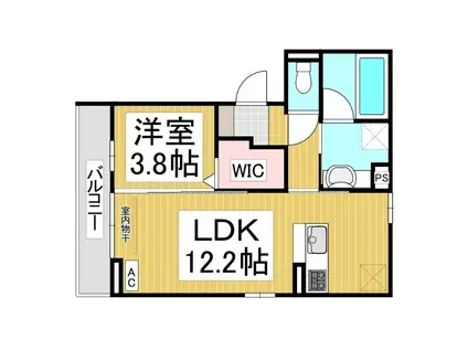 グランコスモHT(1LDK/2階)の間取り写真