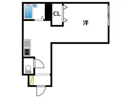 サンライズ六甲道(ワンルーム/1階)の間取り写真