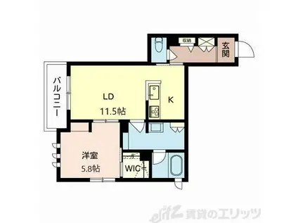 シャーメゾングランリッジ(1LDK/3階)の間取り写真