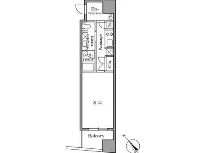レジディア恵比寿II 10階(1K/10階)の間取り写真