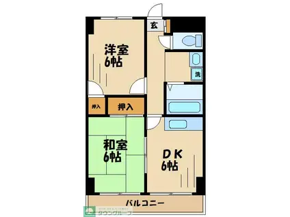 センチュリーワン(2DK/2階)の間取り写真