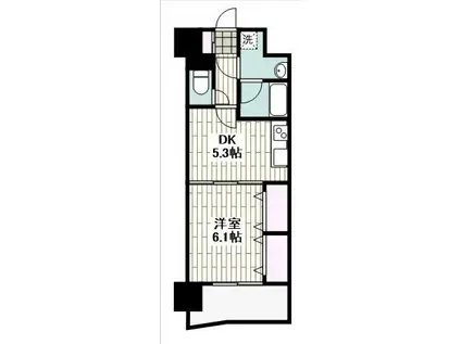 ニューシティアパートメンツ南小倉Ⅱ(1DK/10階)の間取り写真