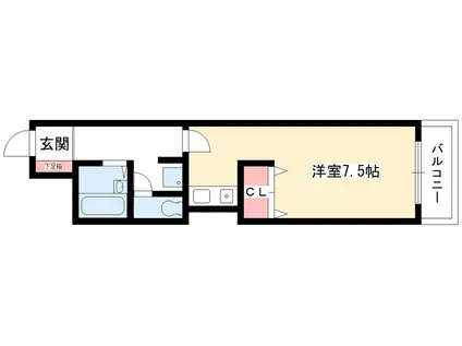 ラフォーレ司(ワンルーム/3階)の間取り写真