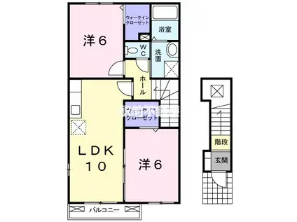 ベル・ブローテII(2LDK/2階)の間取り写真