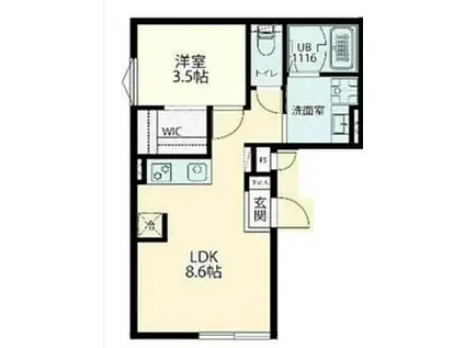 フォルスクラス四谷三丁目(1LDK/4階)の間取り写真