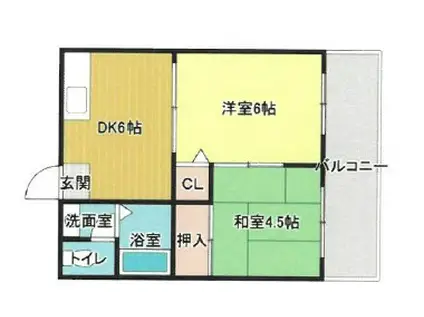 グランドハイム(2DK/2階)の間取り写真