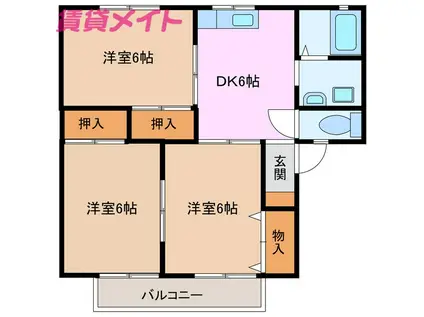 シェレナ山下 VII棟(3DK/2階)の間取り写真