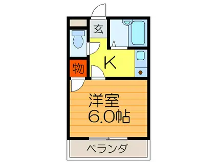 北山ロイヤルハイツ(1K/4階)の間取り写真
